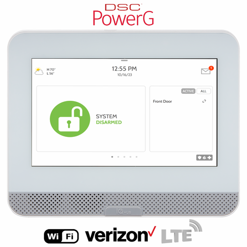 IQPH054 - Qolsys IQ4 Wireless Home Hub for PowerG Sensors (Built-In Alarm.com Dual-Path Wi-Fi/Cellular Verizon LTE Communicator)
