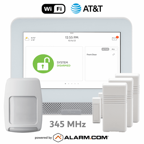 IQPH056-345KIT - Qolsys IQ4 Hub Dual-Path WiFi/Cellular AT&T LTE Wireless 345 MHz Security System (Powered by Alarm.com)
