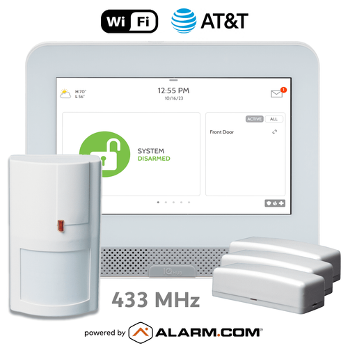 IQPH057-433KIT - Qolsys IQ4 Hub Dual-Path Wi-Fi/Cellular AT&T LTE Wireless 433 MHz Security System (Powered by Alarm.com)
