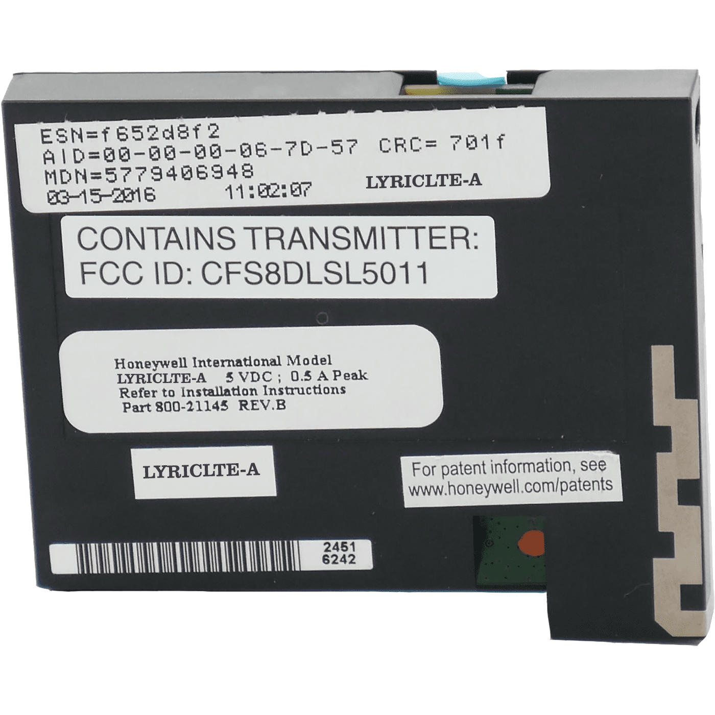 LYRICLTEA Resideo Honeywell Home Cellular AT&T LTE Alarm