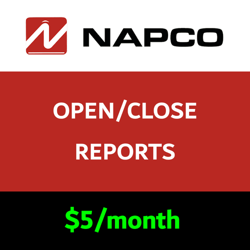 Napco Opening and Closing Reports