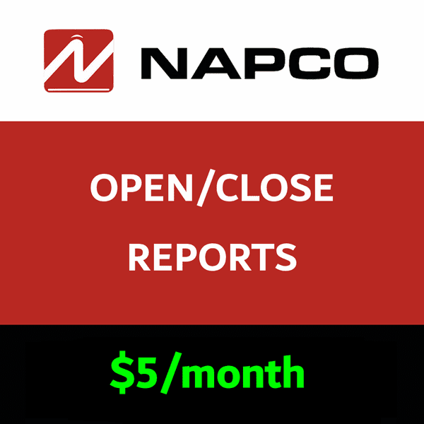 Napco Opening and Closing Reports