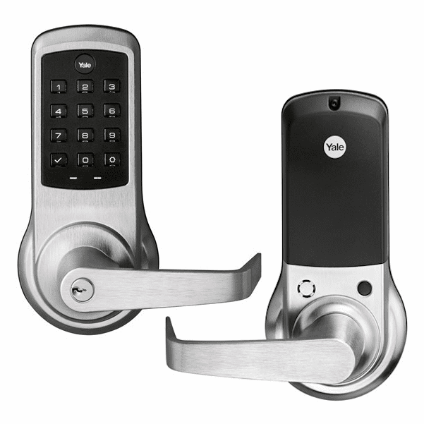 NTB610-ZW2-626 - Yale nexTouch Cylindrical Pushbutton Keypad and Lever Lock with Z-Wave (in Satin Chrome Finish)