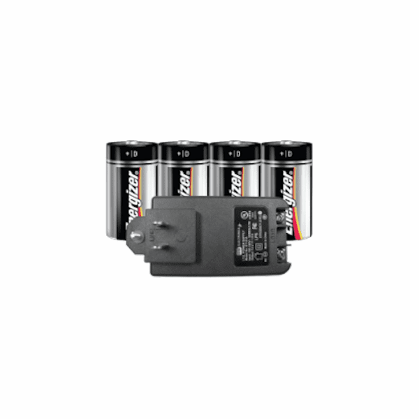 PP4 - Saft 12VDC Power Adapter and 4-Pack of D-Cell Alarm Batteries (w/4-Pack for Videofied Control Panels)