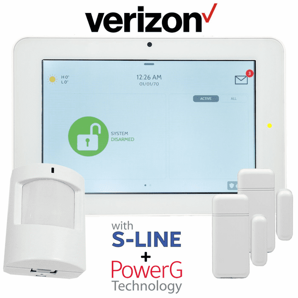 QK9201-AK2C-840 - Qolsys IQ Panel 2 Plus Dual-Path WiFi/Cellular Verizon LTE Wireless S-Line Security System (Powered by Alarm.com)
