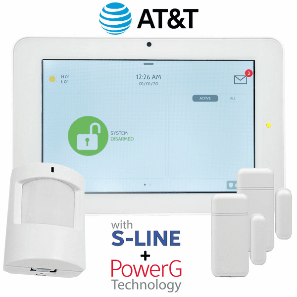 QK9202-AK2C-840 - Qolsys IQ Panel 2 Plus Dual-Path WiFi/Cellular AT&T LTE Wireless S-Line Security System (Powered by Alarm.com)