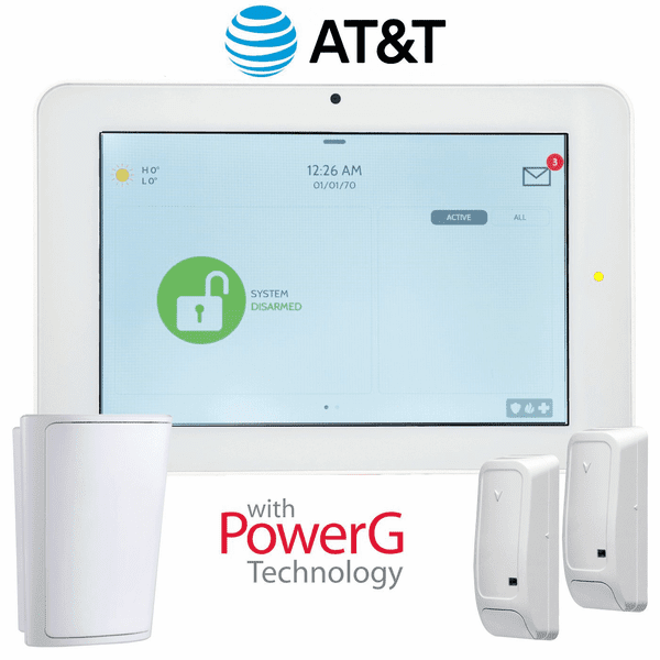 QK9202-AK2P-840 - Qolsys IQ Panel 2 Plus Dual-Path WiFi/Cellular AT&T LTE Wireless PowerG Security System (Powered by Alarm.com)