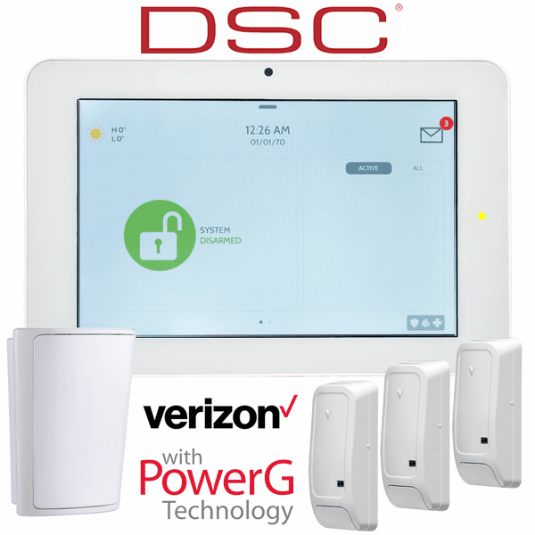 Qolsys IQ Panel 2 Plus Dual-Path WiFi/Cellular Verizon LTE Wireless Security System for PowerG and DSC 433 MHz Sensors (Powered by Alarm.com)