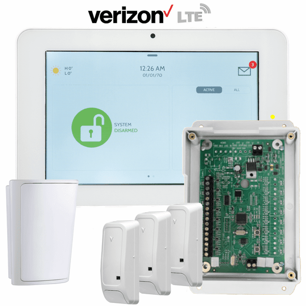 QS9201-1208-840-HBDKIT - Qolsys IQ Panel 2 Plus Dual-Path WiFi/Cellular Verizon LTE Hybrid Security System for PowerG, S-Line and Interlogix 319.5 MHz Sensors (Powered by Alarm.com)
