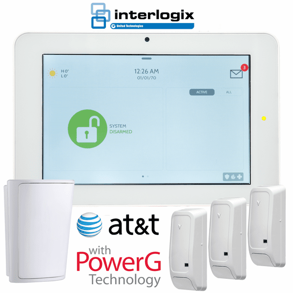 QS9202-1208-840-KIT - Qolsys IQ Panel 2 Plus Dual-Path WiFi/Cellular AT&T LTE Wireless Security System for PowerG, S-Line and Interlogix 319.5 MHz Sensors (Powered by Alarm.com)