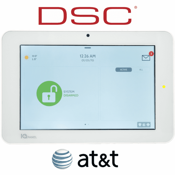 QS9202-4208-840 - Qolsys IQ Panel 2 Plus Wireless Touchscreen Control Panel for PowerG and DSC 433 MHz Sensors (Built-In Alarm.com Cellular AT&T LTE Communicator)