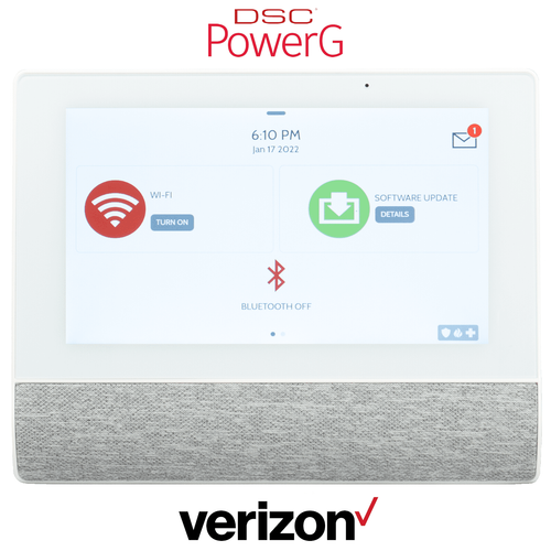 QS9301-0208-840 - Qolsys IQ Hub Wireless Touchscreen Control Panel for DSC PowerG Sensors (Built-In Alarm.com Cellular Verizon LTE Communicator)