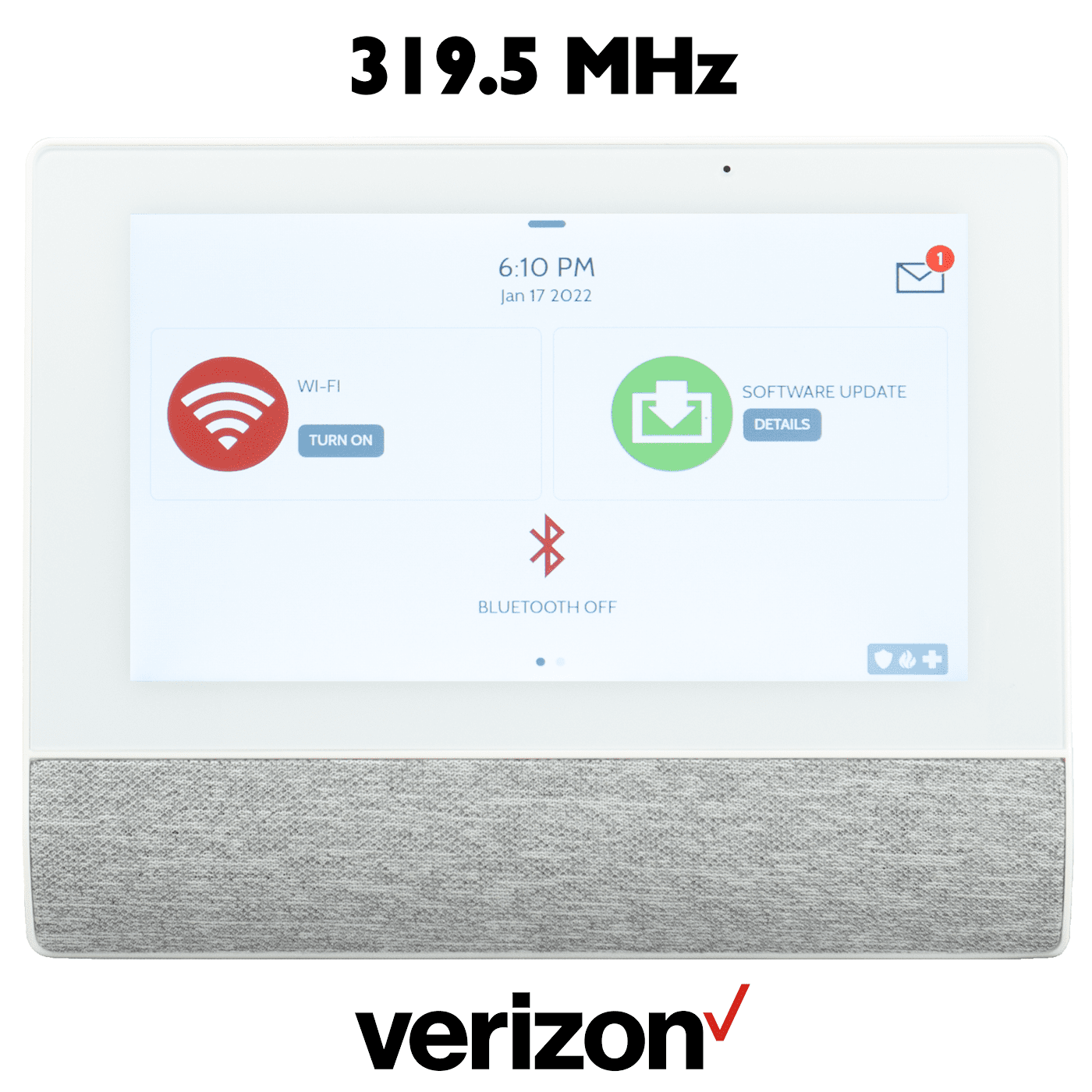 QS9301-1200-840 - Qolsys IQ Hub Wireless Touchscreen Control Panel for  Legacy 319 MHz Sensors (Built-In Alarm.com Cellular Verizon LTE  Communicator)