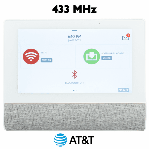 QS9302-4200-840 - Qolsys IQ Hub Wireless Touchscreen Control Panel for Legacy 433 MHz Sensors (Built-In Alarm.com Cellular AT&T LTE Communicator)