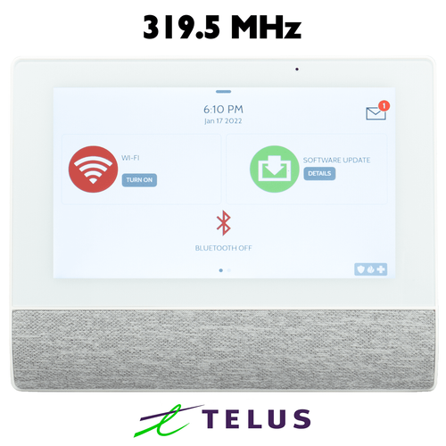 QS9307-1200-124 - Qolsys IQ Hub Wireless Touchscreen Control Panel for Legacy 319 MHz Sensors (Built-In Alarm.com Cellular Telus LTE Communicator)