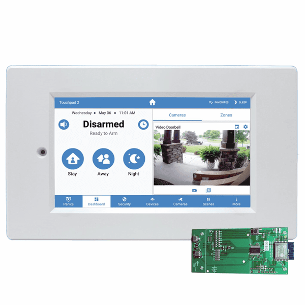 RE657WF-R - Alula Wireless Flat-Mount Alarm Touchpad with WiFi DeviceLink Card (for Connect+ Panel)