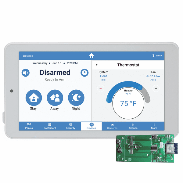 RE667W-R-PRO - Alula Wireless Slimline Touchpad White Alarm Keypad with WiFi DeviceLink Card (for Connect+ Panel)