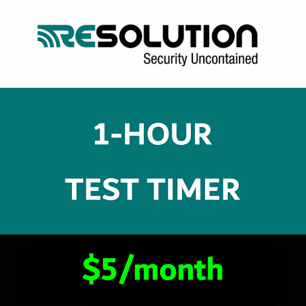 Resolution 1-Hour Test Timer Services