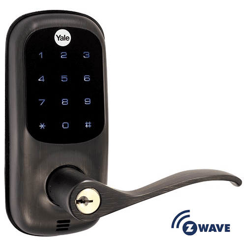 YRL220ZW0BP Yale ZWave Touchscreen Lever Lock (Bronze Color)
