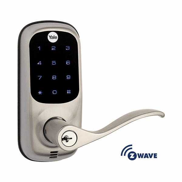 YRL220ZW619 - Yale Z-Wave Touchscreen Lever Lock (in Satin Nickel Finish)