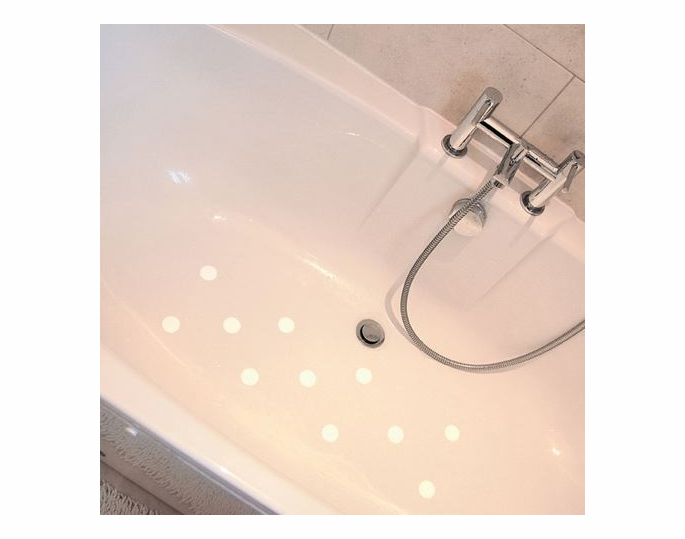 Tenura Self-Adhesive Non-Slip Bath and Shower Safety Circles - Clear