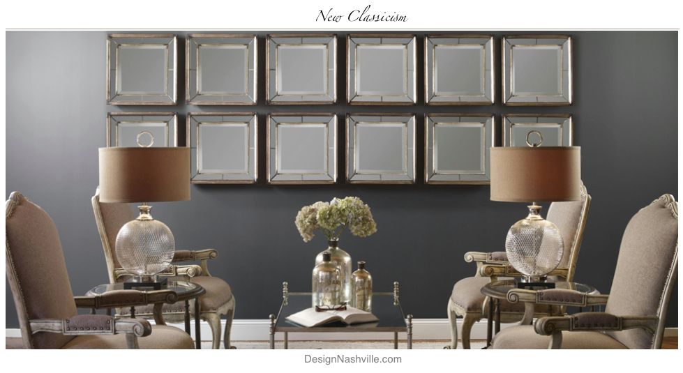 Antique Mirror Squares set of 4