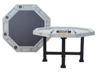3 in 1 Table - Octagon 54" Urban Bumper Pool with SLATE bed in Silver Mist