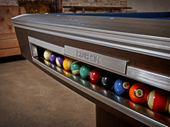 Brunswick Gold Crown VI 9' Pool Table, Espresso with Skyline Walnut