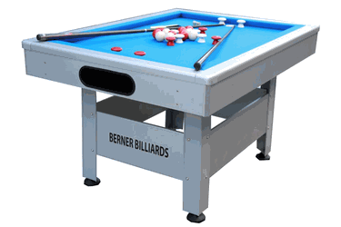 The Orlando Outdoor Bumper Pool Table in Silver by Berner Billiards