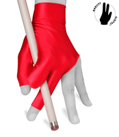 Billiard Quality Glove Open fingers Red