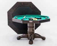 The Boca 3 in 1 Bumper Pool Table - 54" Octagon with SLATE bed in Espresso