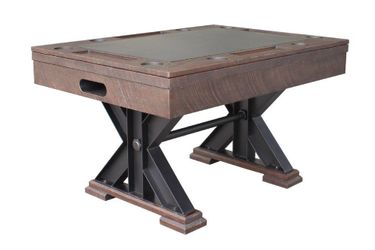 "The Weathered" 3 in 1 - Rectangular SLATE Bumper Pool, Card & Dining Table in Black Oak by Berner Billiards