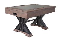 "The Weathered" 3 in 1 - Rectangular SLATE Bumper Pool, Card & Dining Table in Black Oak by Berner Billiards