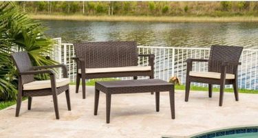 Rainbow Alaska Resin Wicker Brown 4 pc Lounge Set
