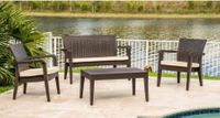 Rainbow Alaska Resin Wicker Brown 4 pc Lounge Set