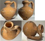 ANCIENT ROME: Terra cotta redware jug with handle, 2d-4th Century CE