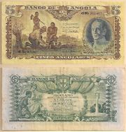 Angola 1947 5 Angolares, Pick 77a, B407a