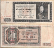 Bohemia & Moravia 1942 500 Korun, Pick 12a, B202a.  **SOLD OUT**