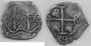 BOLIVIA: Carlos II (1665-1700)  1690 1 Real; KM-23.  **SOLD OUT**
