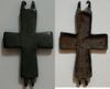 BYZANTINE EMPIRE: Asia Minor (Turkey or Bulgaria) 12th-14th Century,  Front Half Reliquary Cross with design, oran position. 
