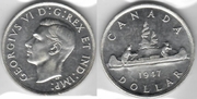 CANADA 1947 Dollar, pointed 7, quad punch HP; KM-37.  **SOLD OUT**