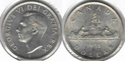 Canada 1952 Dollar, 3WL, KM-46. Strike-through on obverse.  **SOLD OUT**