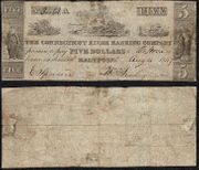CONNECTICUT RIVER BANKING COMPANY: Hartford 1849 5 Dollars;  Contemporary counterfeit, CT-145 C52.  
