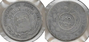 Costa Rica 1923 50 Centimos, KM-158. C/S on 1887 KM-127.2.  **SOLD OUT**