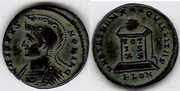 CRISPUS, as Caesar (317-326) Ae Follis of late 320-321), London Mint; SR-3916v.  **SOLD OUT**