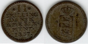 Danish West Indies 1837 2 Skilling, KM-13.  **SOLD OUT**