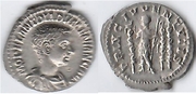 DIADUMENIAN, as Caesar (217-218) Ar Denarius of c.217CE, Rome Mint; RIC-105v. 