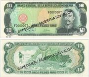 Dominican Republic 1997 10 Pesos Oro, SPECIMEN Note, Pick 153s, B655cs.  **SOLD OUT**