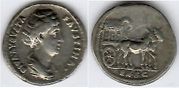 FAUSTINA SR (died 141 CE, wife of Antoninus Pius) Ar Denarius,  Posthumous issue; RSC-197. 