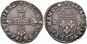 FRANCE: Louis XIII, le Juste (1610�1643) 1627-L 1/4 Ecu, Bayonne Mint; Gadoury 27. 